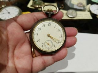 Antique Swiss Pocket Watch 800 Silver Running Needs Overhaul