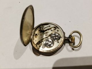 Antique Swiss Pocket watch 800 Silver Running Needs Overhaul 4