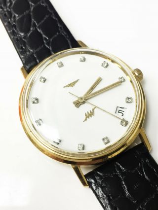 Longines Ultra Chron 18K Gold 12 Diamonds Automatic Vintage Watch Cal.  431 17J 2