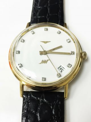 Longines Ultra Chron 18K Gold 12 Diamonds Automatic Vintage Watch Cal.  431 17J 3