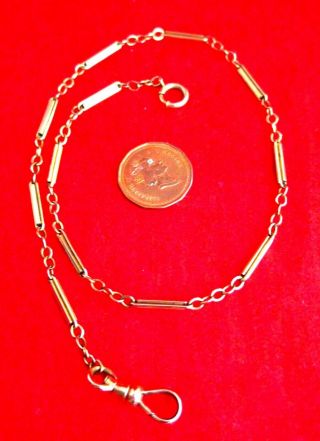 Vintage Pocket Watch Fob Chain 992 B E 23 21 Bunn (gold Filled ?)