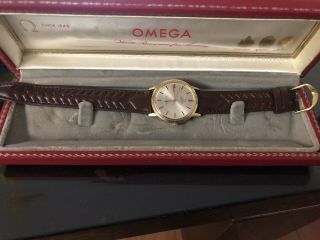 Men Omega Seamaster Automatic 18k Solid Yellow Gold Wrist Watch 32.  6mm