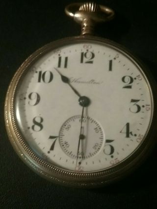 Hamilton Pocket Watch,  Gold Filled,  16s,  17j,  In.