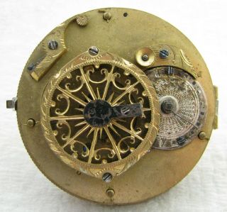 Antique Key Wind Fusee Pocket Watch Movement Parts