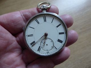 Antique Silver Gents Pocket Watch Dates C1897 With A Key