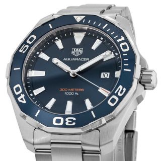 Tag Heuer Aquaracer Quartz Blue Dial Steel 43mm Men ' s Watch WAY101C.  BA0746 2