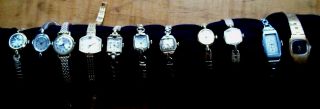 11vintage Ladies Bulova,  Hamilton,  Elgin,  Evkob,  Timex Wrist Watches - Wind Up -