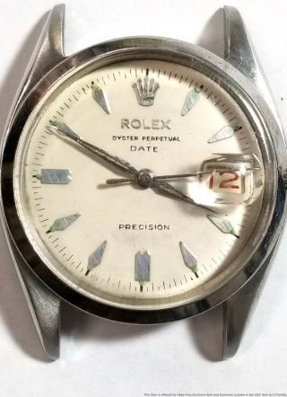 Rolex 6534 Oysterdate Red Roulette Date Mens Stainless Steel Vintage Watch 2
