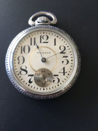 1902 Waltham 16s,  17j,  Open Face Antique Pocket Watch Runs