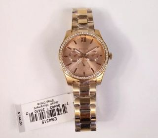 Fossil ES4315 Scarlette Rose Gold Chronograph Stainless Steel Watch NWT $145 5