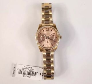 Fossil ES4315 Scarlette Rose Gold Chronograph Stainless Steel Watch NWT $145 6