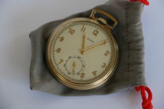1940 Elgin Pocket Watch 10k Rolled Gold Plated,  7 Jewels,  44 Mm,