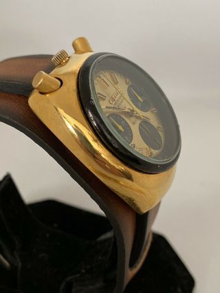 Vintage Citizen 67 - 9020 Gold Bullhead Chronograph Brad Pitt Orig Bracelet 3