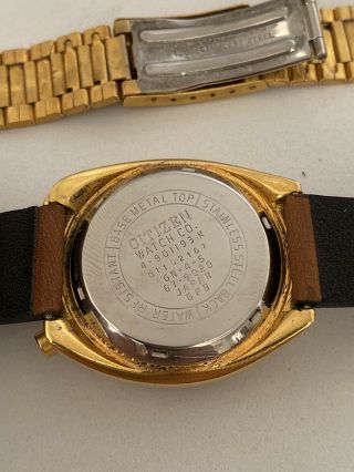 Vintage Citizen 67 - 9020 Gold Bullhead Chronograph Brad Pitt Orig Bracelet 7
