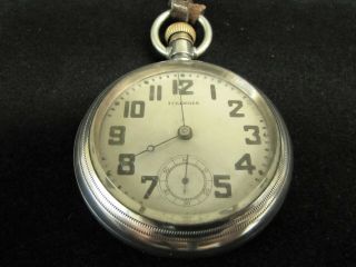 Antique 1902 Illinois Pocket Watch 18s Of Railroad 17j Adj Dueber Sterling Case