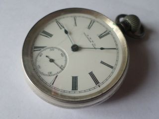 Antique sterling silver A W W & Co Waltham pocket watch FOR REPAIR 2