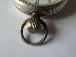 Antique sterling silver A W W & Co Waltham pocket watch FOR REPAIR 4