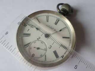 Antique sterling silver A W W & Co Waltham pocket watch FOR REPAIR 7