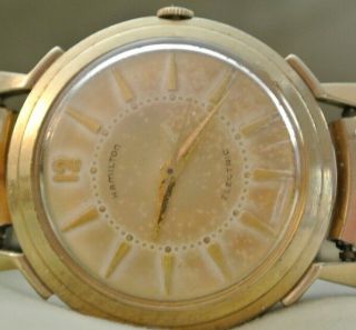 Rare Face 1950’s Hamilton Electric 500 wrist watch - 10K gold fill GF Case 3