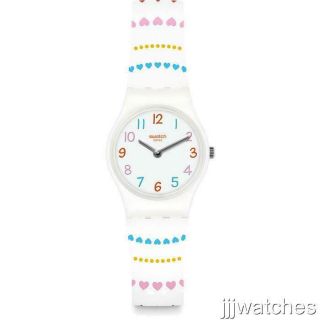 Swiss Swatch Originals Lady Herzlich Colorful Silicone Watch 25mm Lw164 $65