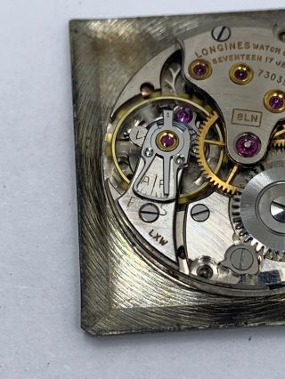 Longines Cal 8LN Vintage Watch Movement 17 Jewel With Dial Ticking Strong F1821 3