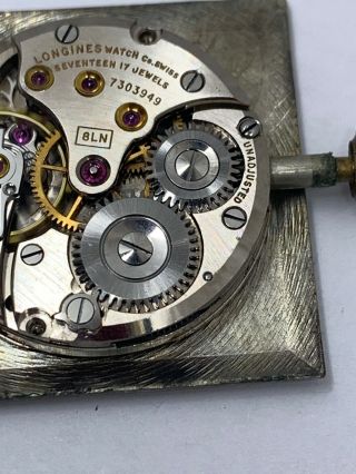 Longines Cal 8LN Vintage Watch Movement 17 Jewel With Dial Ticking Strong F1821 4