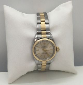 Vintage 1995 Ladies Rolex 18k & Stainless Oyster Perpetual Watch 67183