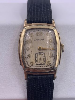 Vintage Mens Hamilton 987 - E 17 Jewels Gold Filled Watch