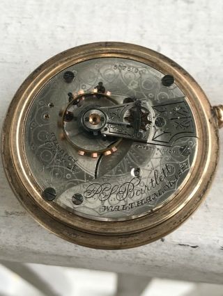 18 Size,  17 Jewels,  Waltham Pocket Watch,  Grade P.  S.  Bartlett,  Model 1883 Lever 7