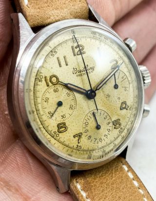 Vintage Breitling Premier Chronograph Wristwatch Ref.  788 35mm Steel FOR REPAIR 8