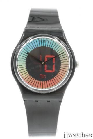 Swiss Swatch Originals Speed Around Black Silicone Watch 34mm Gb277 $65
