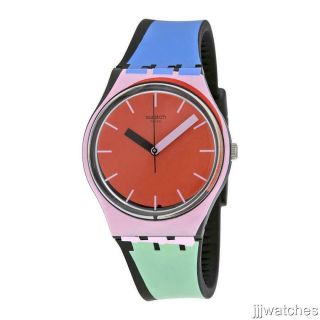 Swiss Swatch A Cote Women Multi - Color Rubber Band Watch 35mm Gb286 $65