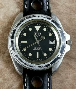Rare HEUER 1000 Ref 844/2 AUTOMATIC MONNIN Style Stainless Steel Mens 42mm Watch 4