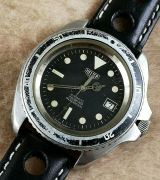 Rare HEUER 1000 Ref 844/2 AUTOMATIC MONNIN Style Stainless Steel Mens 42mm Watch 5