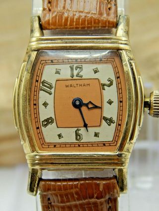 Vintage Antique Rose gold Waltham Gents art deco wrist watch 1923 grade 561 2