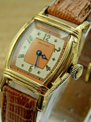 Vintage Antique Rose gold Waltham Gents art deco wrist watch 1923 grade 561 3