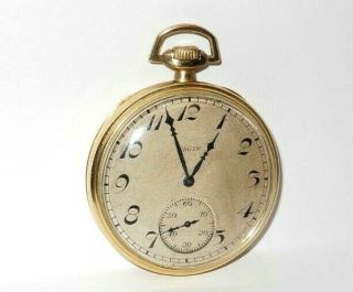 Antique 1924 Elgin 12s 15 Jewel Gold Filled J.  Boss Pocket Watch,  Runs