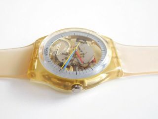 Swatch GK100 JELLY FISH skinny hands ⌚ 1980s 1985 runs VTG classic clear 2