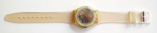 Swatch GK100 JELLY FISH skinny hands ⌚ 1980s 1985 runs VTG classic clear 3