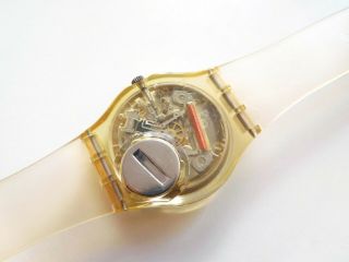 Swatch GK100 JELLY FISH skinny hands ⌚ 1980s 1985 runs VTG classic clear 6