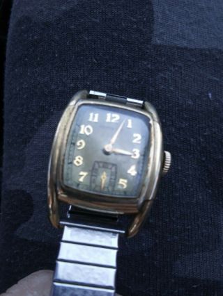 Vintage Hamilton 14k Gold Filled 17 Jewels Antique Rectangle Wrist Watch 1930 