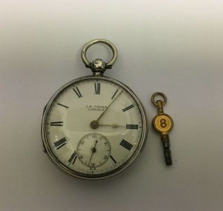 Antique English Silver Cased Pocket Watch J D Fisher Of Lincoln.  Repair / Spares