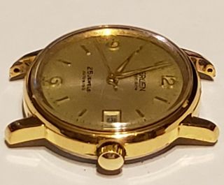 Vintage Gruen Precision Autowind 25 Jewels 35mm Wrist Watch Gold Filled Case