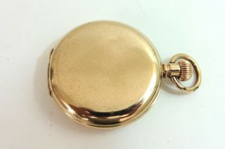 c1900 GENTS GOLD PLATED LANCASHIRE WATCH CO 1/2 HUNTER POCKET WATCH FOR REPAIR 4