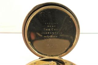 c1900 GENTS GOLD PLATED LANCASHIRE WATCH CO 1/2 HUNTER POCKET WATCH FOR REPAIR 7