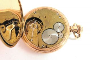 c1900 GENTS GOLD PLATED LANCASHIRE WATCH CO 1/2 HUNTER POCKET WATCH FOR REPAIR 8