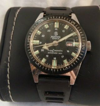 Mortima Datomatic Divers Vintage 17 Jewels Watch Men 1970 