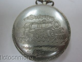 Antique Art Deco Elgin 387 16s 17j Train Case Pocket Watch 1928 Moseley Reg