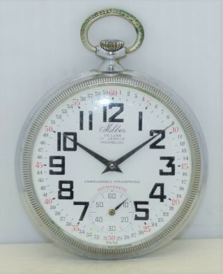 Vintage Milber Deluxe Pocket Watch 17j Swiss Ut431 Montgomery Rr Dial Berman