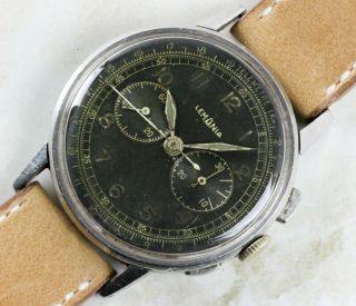 Vintage Lemania Cal.  321/2310 Gilt - Dial Chronograph Wristwatch 37mm FOR REPAIR 2